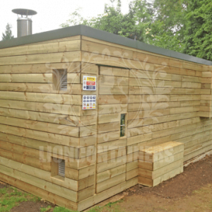 timber clad garden storage