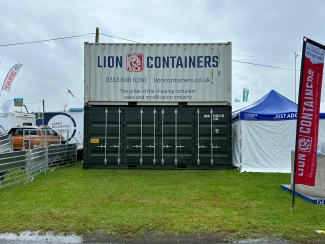 Lion Containers set up at the Royal Welsh Show.