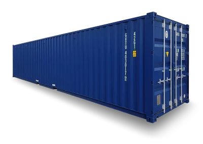 Dark blue shipping container