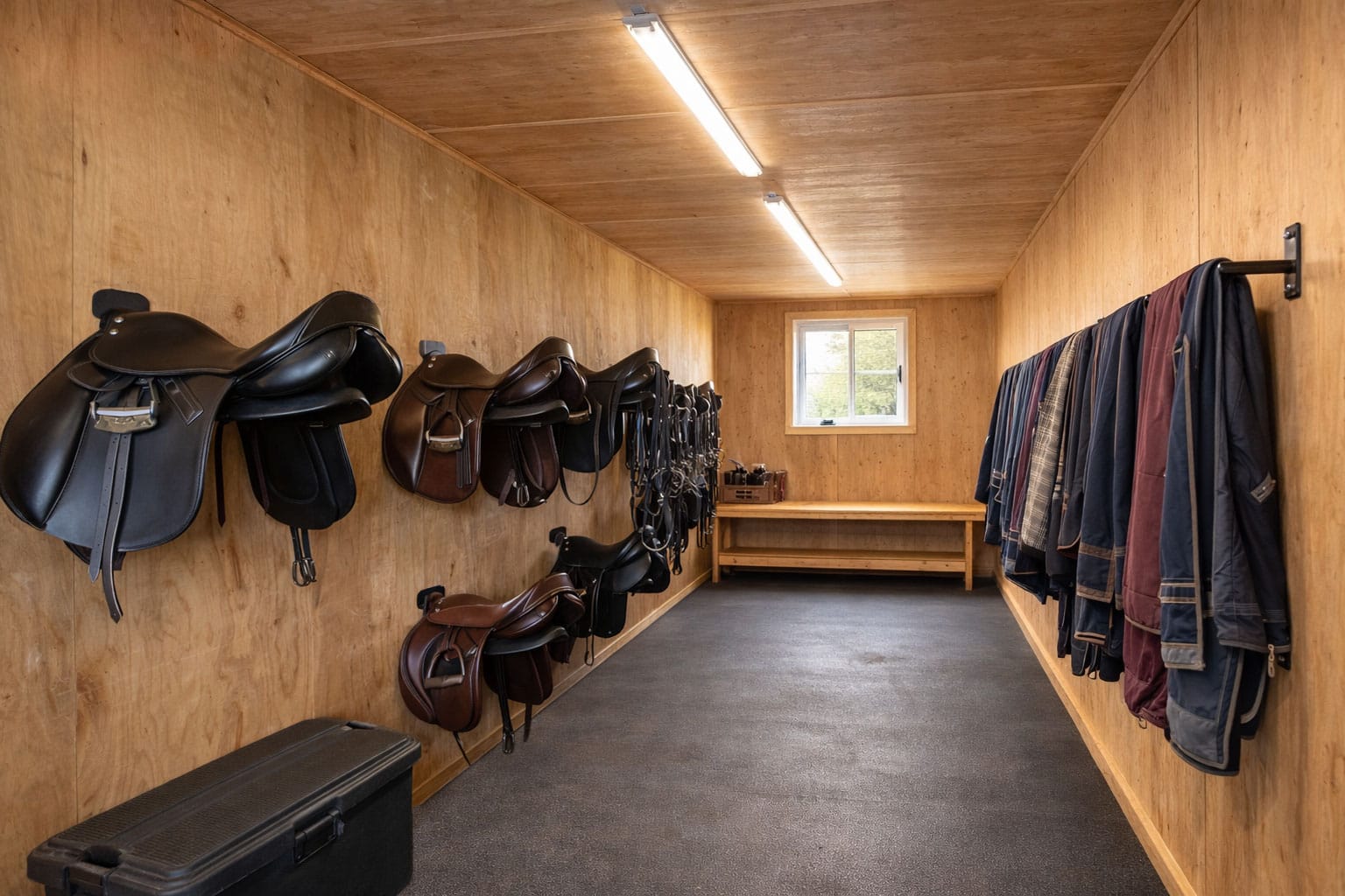Tack room in shipping container