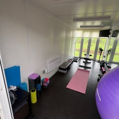 Shipping container gym - interior