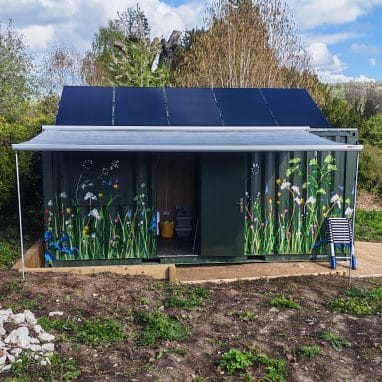 Solar Powered Garden Office and Storage Container